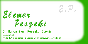 elemer peszeki business card